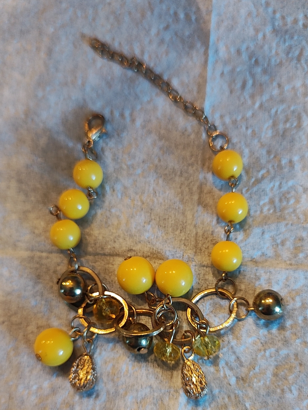 Yellow Bead Charm Bracelet - Women's Fashion Jewelry